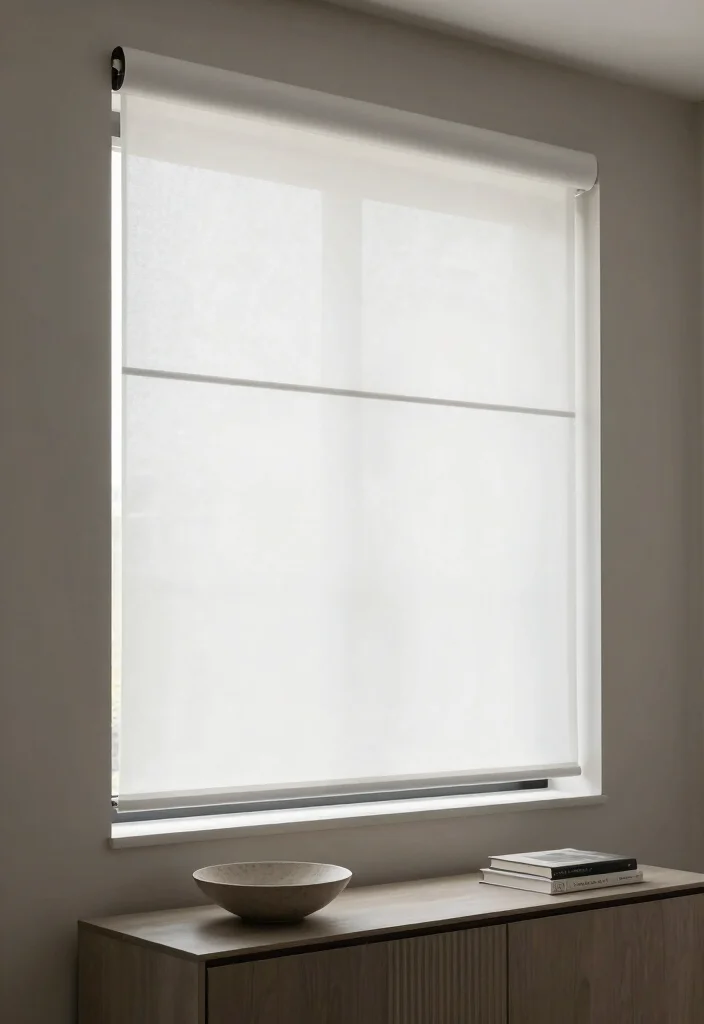 12 Door Curtain Ideas for Privacy Without Blocking Natural Light 10. Minimalist Roller Shades for Contemporary Style 0