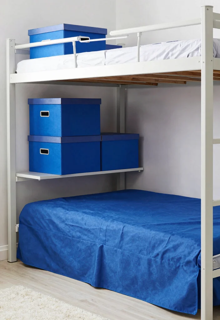 12 Dorm Room Ideas Blue for a Calm Cool Look 7. Blue Storage Solutions 0
