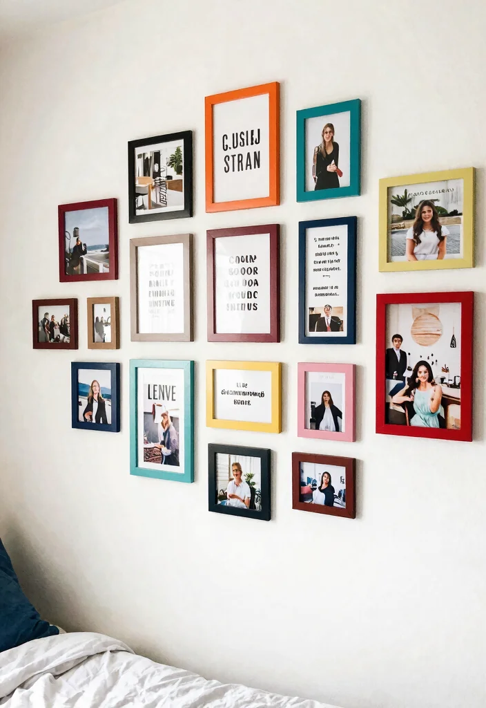 12 Dorm Room Ideas with Lofted Beds for More Floor Space 4. Create an Inspiring Gallery Wall 0