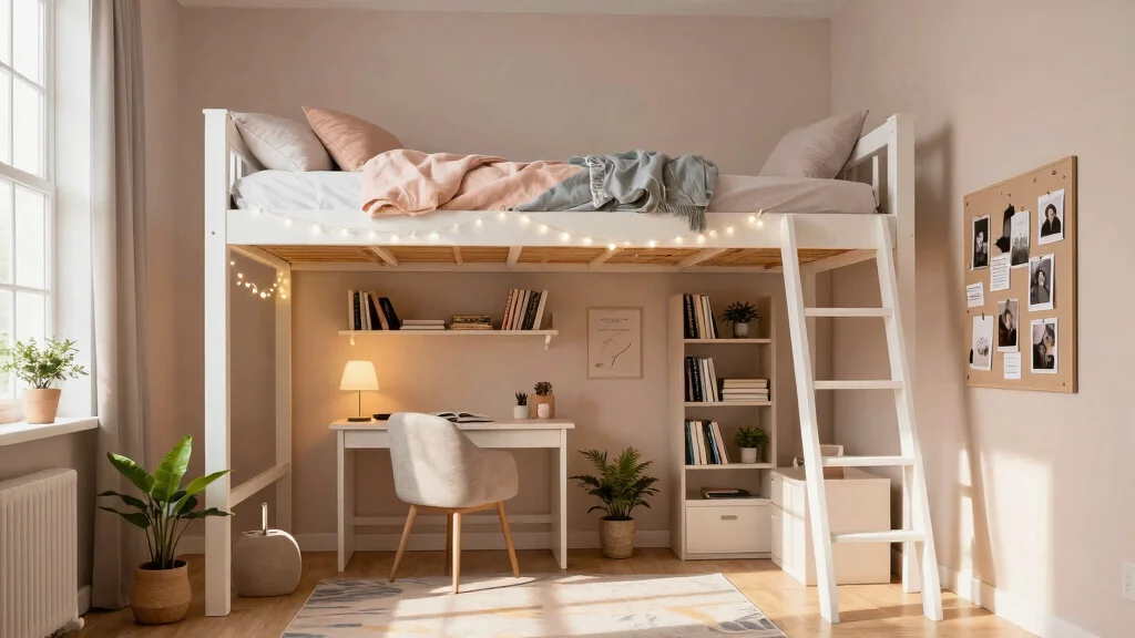 12 Dorm Room Ideas with Lofted Beds for More Floor Space