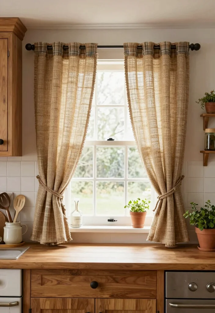 12 Double Curtain Rod Ideas for Layered Light and Privacy Control 4. Rustic Charm Farmhouse Style 0