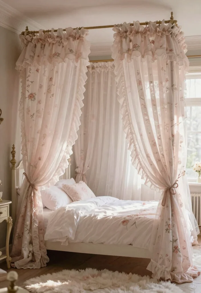 12 Double Rod Curtain Ideas with Sheers for Soft Filtered Light 5. Romantic Ruffles for a Soft Touch 0