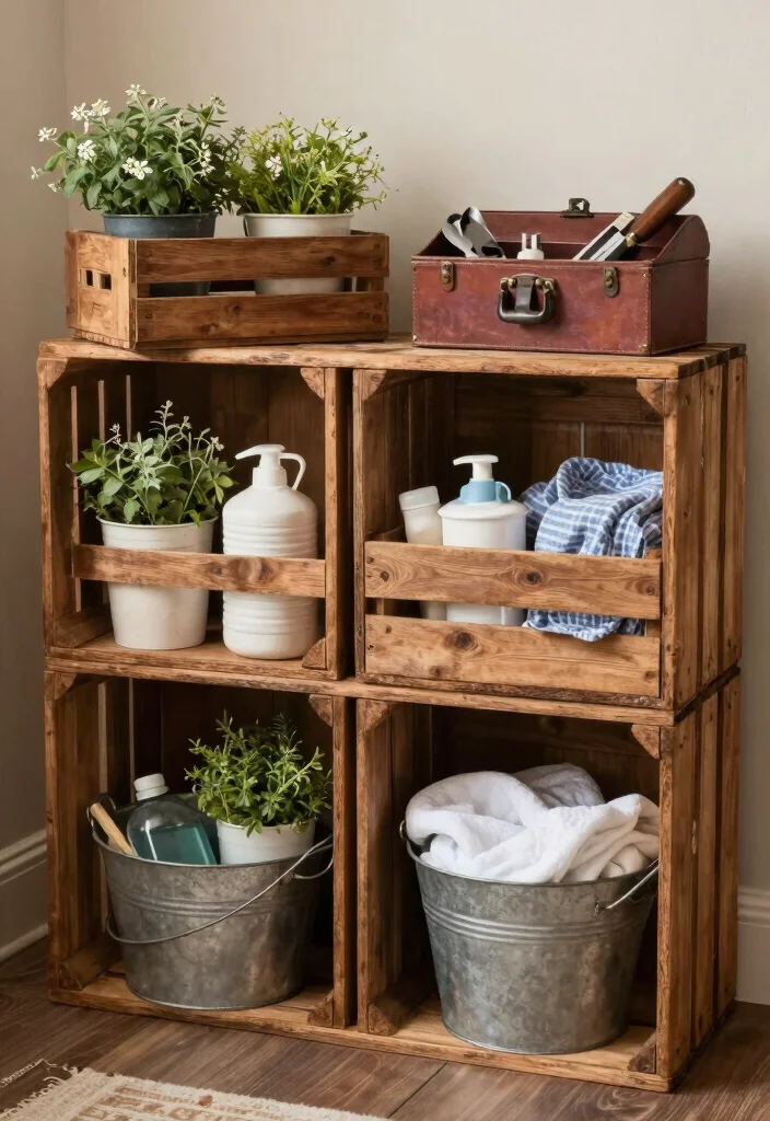 12 Farmhouse Laundry Room Ideas with Cozy Charm 14 12 Farmhouse Laundry Room Ideas with Cozy Charm 4. Rustic Tool Storage 0