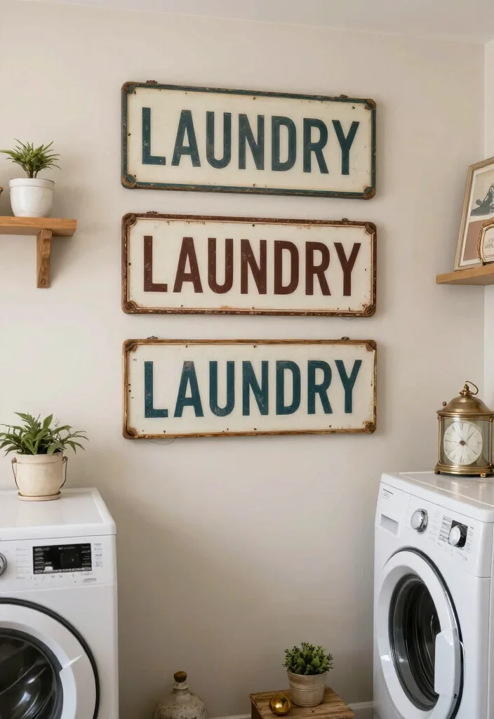 12 Farmhouse Laundry Room Ideas with Cozy Charm 37 12 Farmhouse Laundry Room Ideas with Cozy Charm 7. Vintage Laundry Signs 0