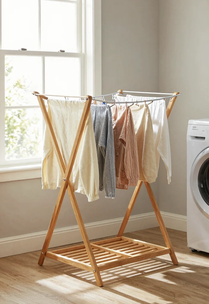 12 Farmhouse Laundry Room Ideas with Cozy Charm 38 12 Farmhouse Laundry Room Ideas with Cozy Charm 8. Functional Drying Racks 0