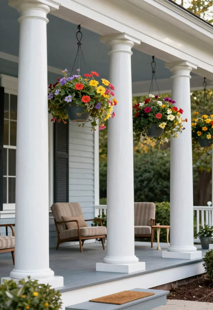 12 Front Porch Column Ideas to Add Structure and Style 1. Classic White Columns 0