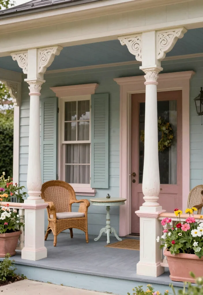 12 Front Porch Column Ideas to Add Structure and Style 6. Vintage Style Columns 0