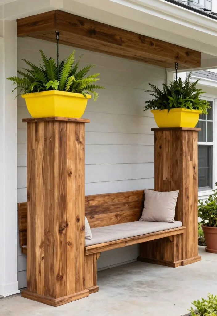 12 Front Porch Column Ideas to Add Structure and Style 7. Multifunctional Columns 0
