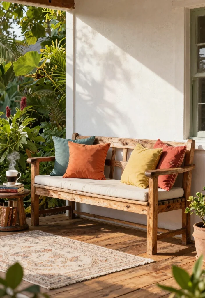 12 Front Porch Furniture Ideas for Comfortable Seating 1. Reclaimed Wood Benches 0