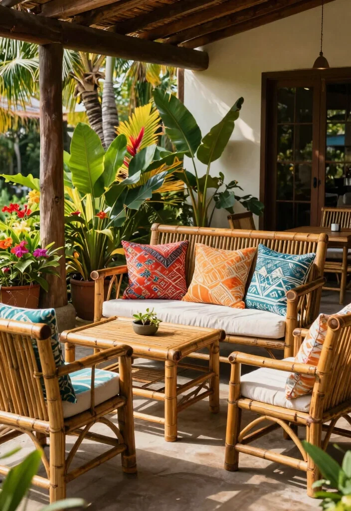 12 Front Porch Furniture Ideas for Comfortable Seating 10. Bamboo Furniture Sets 0