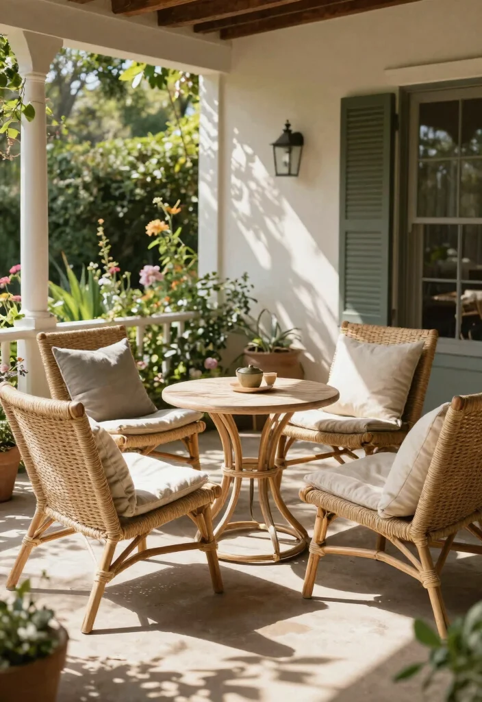 12 Front Porch Furniture Ideas for Comfortable Seating 5. Woven Natural Fiber Chairs 0