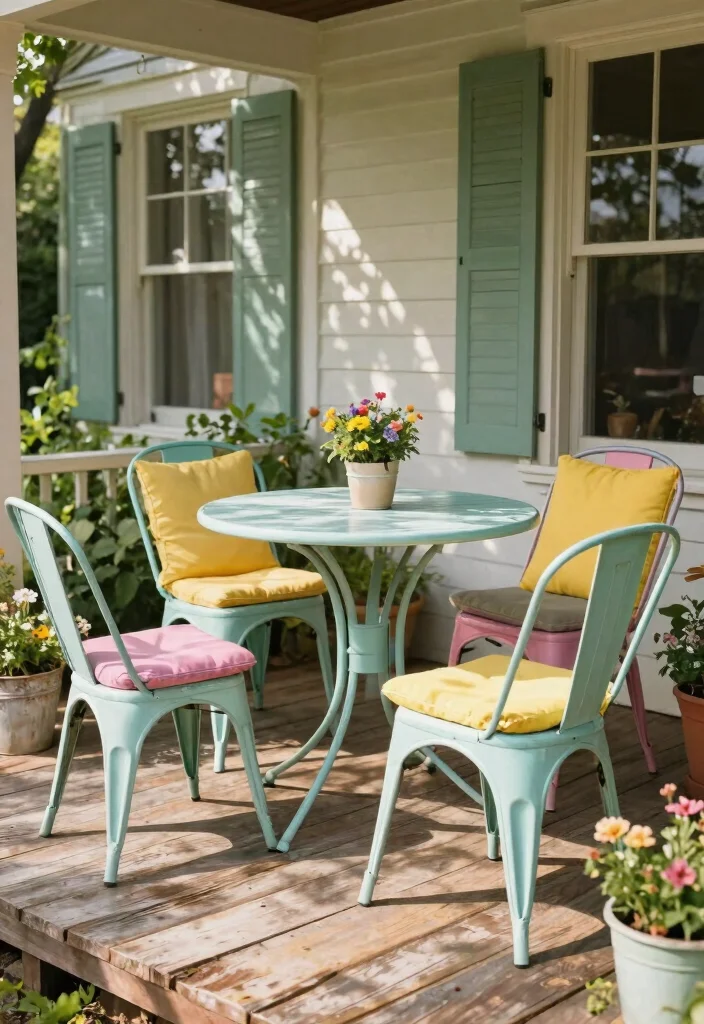 12 Front Porch Furniture Ideas for Comfortable Seating 6. Vintage Metal Furniture 0