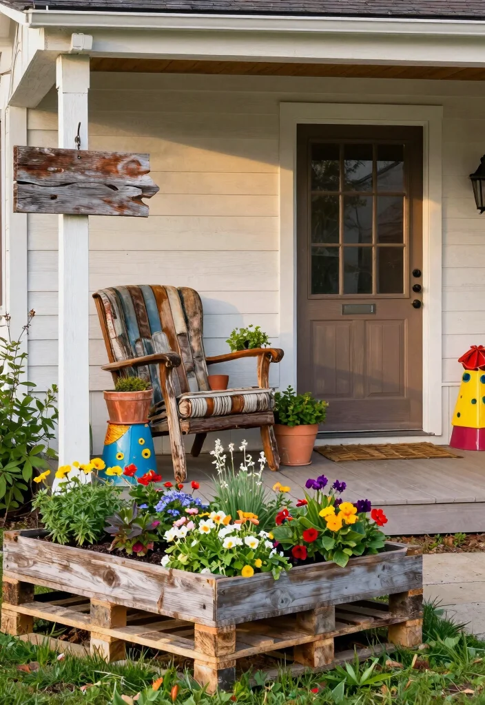 12 Front Porch Landscaping Ideas That Boost Curb Appeal 3. Recycled Materials 0