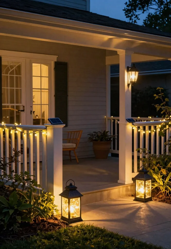 12 Front Porch Landscaping Ideas That Boost Curb Appeal 4. Eco Friendly Lighting 0