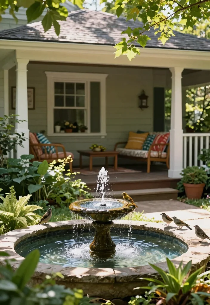 12 Front Porch Landscaping Ideas That Boost Curb Appeal 9. Water Features 0