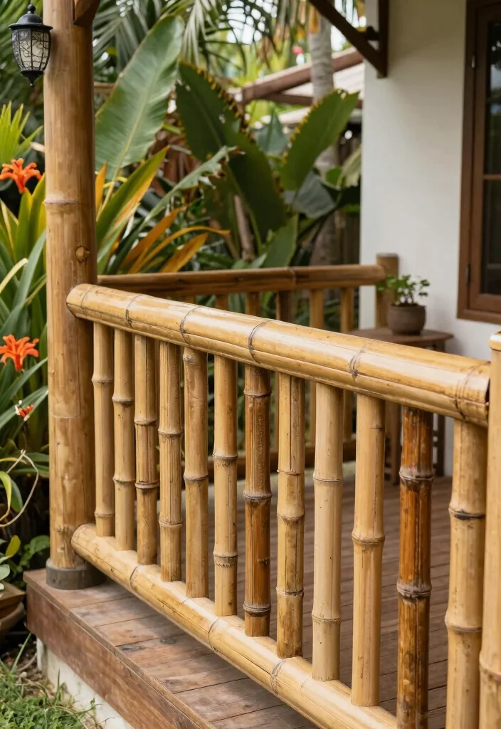 12 Front Porch Railing Ideas for Safety and Style 1 12 Front Porch Railing Ideas for Safety and Style 1. Bamboo Balustrades A Natural Touch 0
