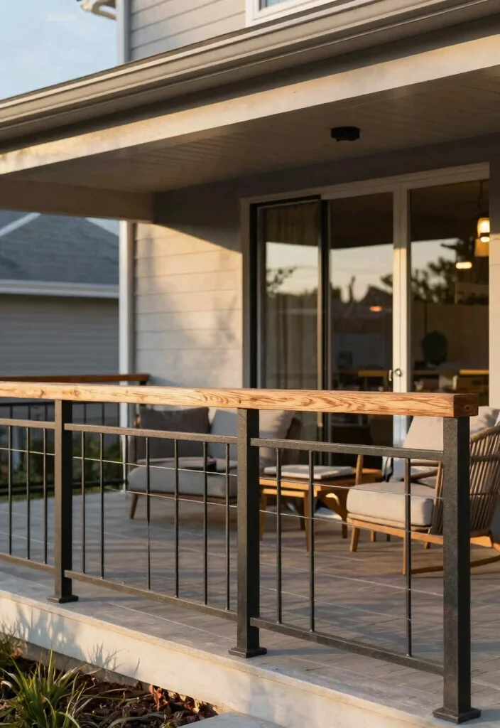 12 Front Porch Railing Ideas for Safety and Style 60 12 Front Porch Railing Ideas for Safety and Style 10. Mixed Material Railings Textural Diversity 0