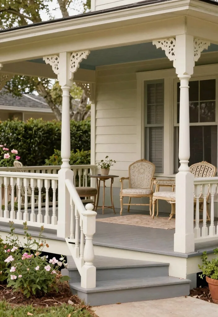 12 Front Porch Railing Ideas for Safety and Style 61 12 Front Porch Railing Ideas for Safety and Style 11. Vintage Spindle Railings Nostalgic Touch 0