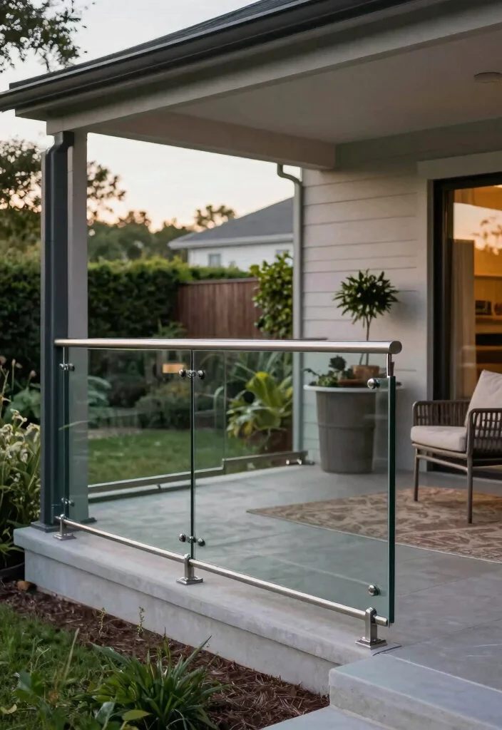12 Front Porch Railing Ideas for Safety and Style 25 12 Front Porch Railing Ideas for Safety and Style 5. Steel and Glass Railings Sophisticated Elegance 0