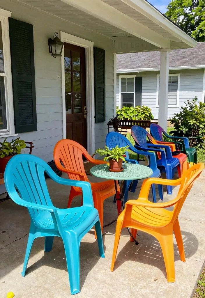 12 Front Porch Seating Ideas for Relaxed Outdoor Moments 3. Recycled Plastic Chairs 0