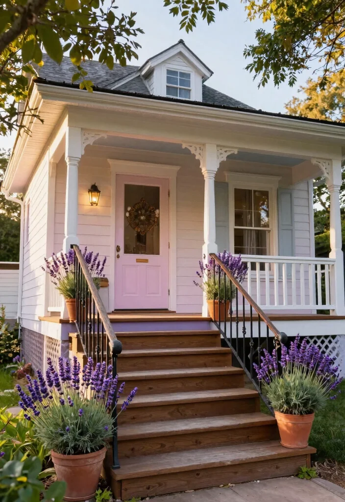 12 Front Porch Steps Ideas Entrance with Polished Look 1. Classic Wooden Steps with Rustic Railing 0