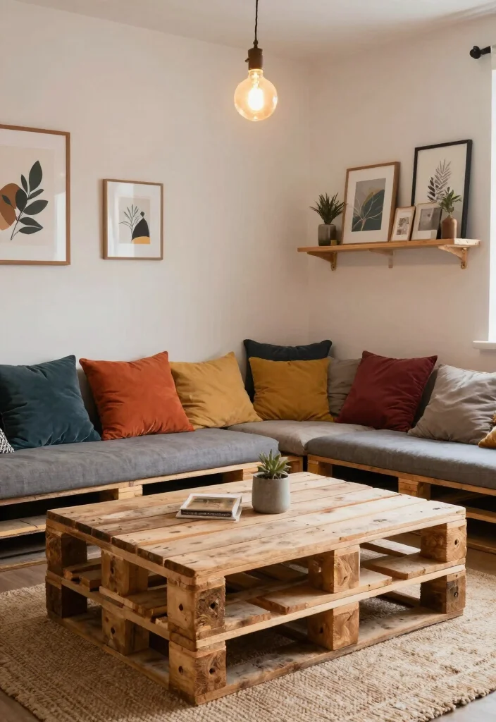 12 Green Dorm Room Ideas with Relaxed Natural Energy 2. Recycled Pallet Furniture 0