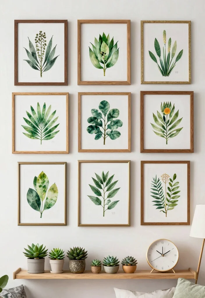 12 Green Dorm Room Ideas with Relaxed Natural Energy 3. Nature Inspired Wall Art 0