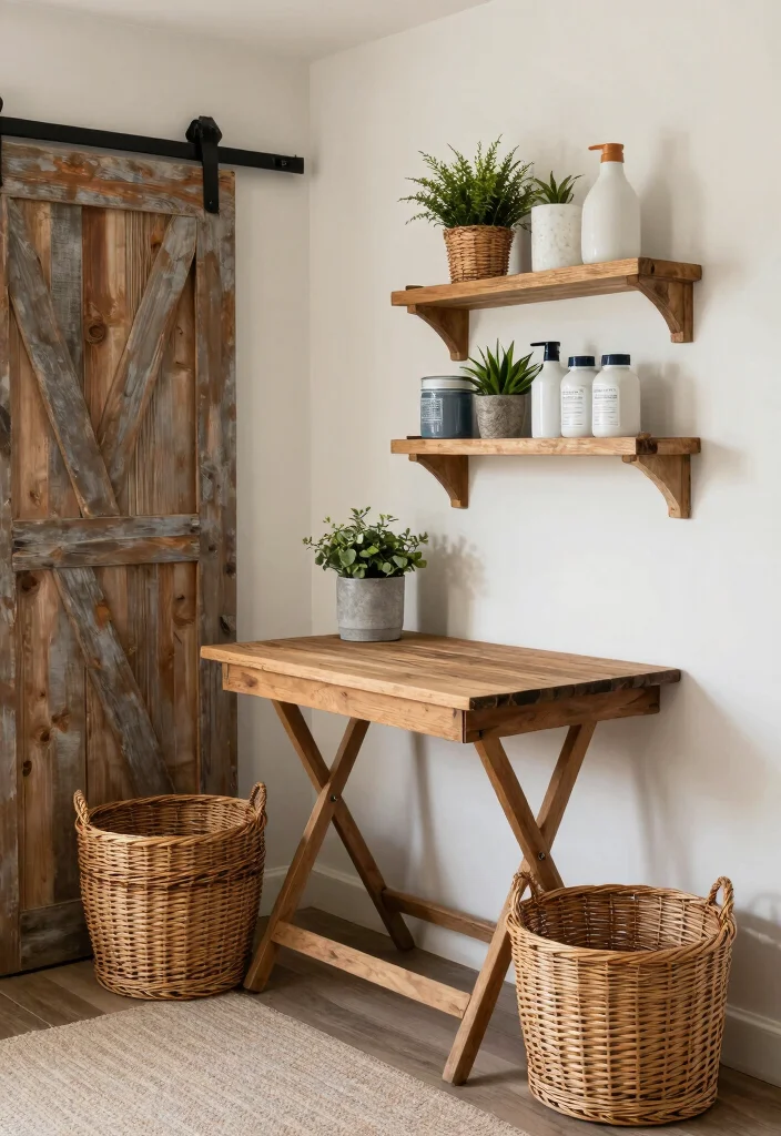 12 Laundry Room Decor Ideas That Feel Warm and Lived In 1. Embrace Rustic Charm with Wood Accents 0