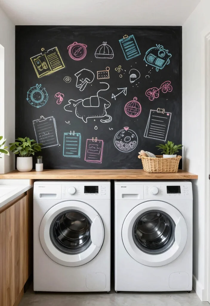 12 Laundry Room Decor Ideas That Feel Warm and Lived In 11. Use Chalkboard Paint for Flexibility 0