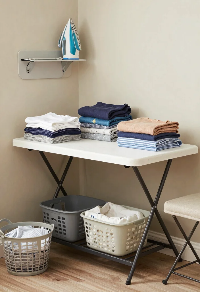12 Laundry Room Decor Ideas That Feel Warm and Lived In 8. Create a Folding Station 0