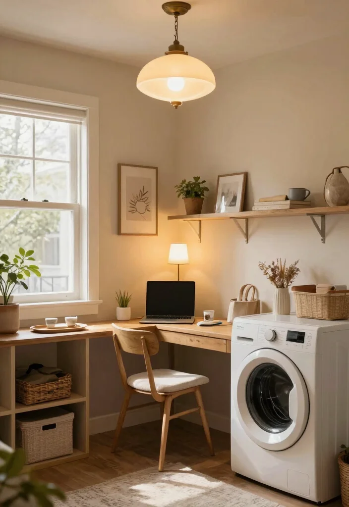 12 Laundry Room Decor Ideas That Feel Warm and Lived In 9. Play with Lighting 0