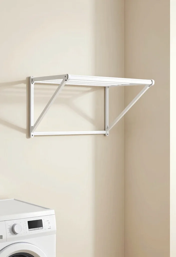 12 Mini Laundry Room Ideas for Apartments and Small Homes 9. Wall Mounted Drying Racks 0