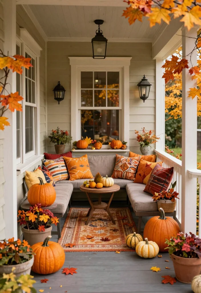 12 Narrow Front Porch Ideas That Use Space Wisely 10. Seasonal Decor Swaps 0
