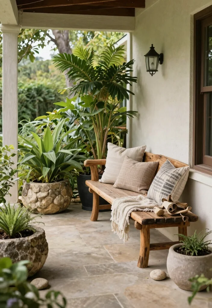 12 Narrow Front Porch Ideas That Use Space Wisely 12. Utilize Natural Elements 0
