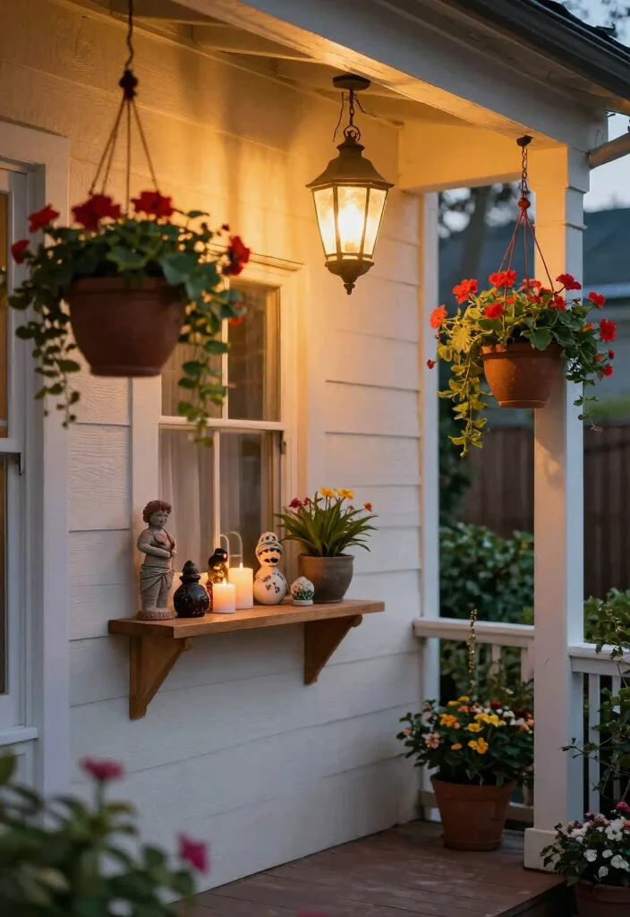 12 Narrow Front Porch Ideas That Use Space Wisely 5. Hanging Decor and Accessories 0