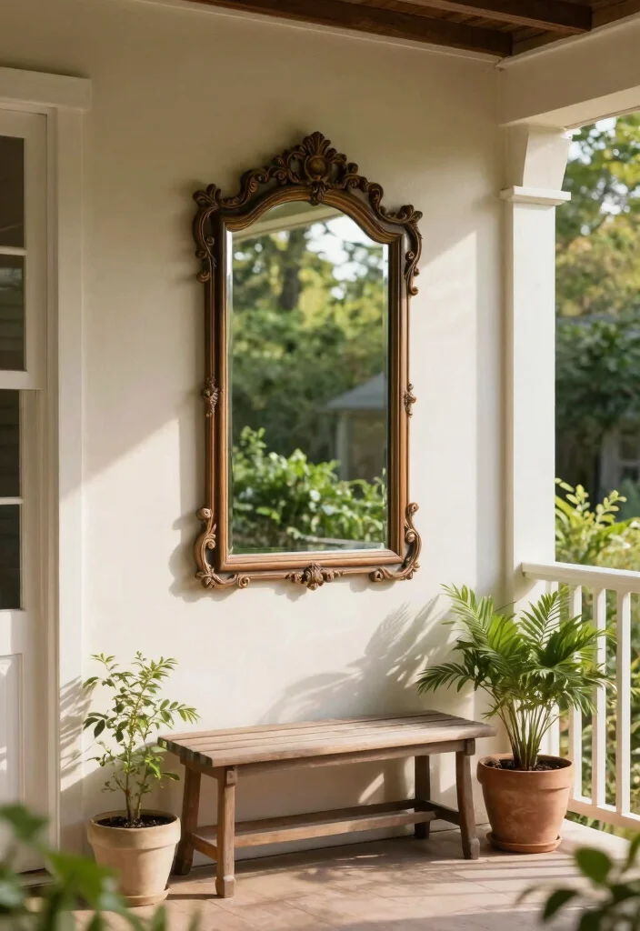 12 Narrow Front Porch Ideas That Use Space Wisely 6. Use of Mirrors 0
