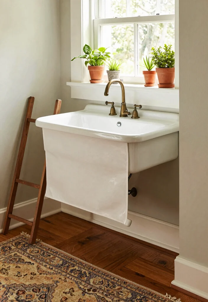 12 Rustic Laundry Room Ideas with Warm Natural Texture 3. Farmhouse Style Sinks 0