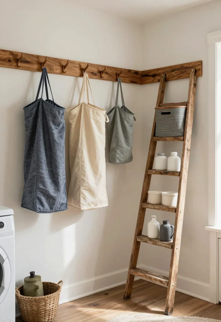 12 Rustic Laundry Room Ideas with Warm Natural Texture 7. Functional Decor 0