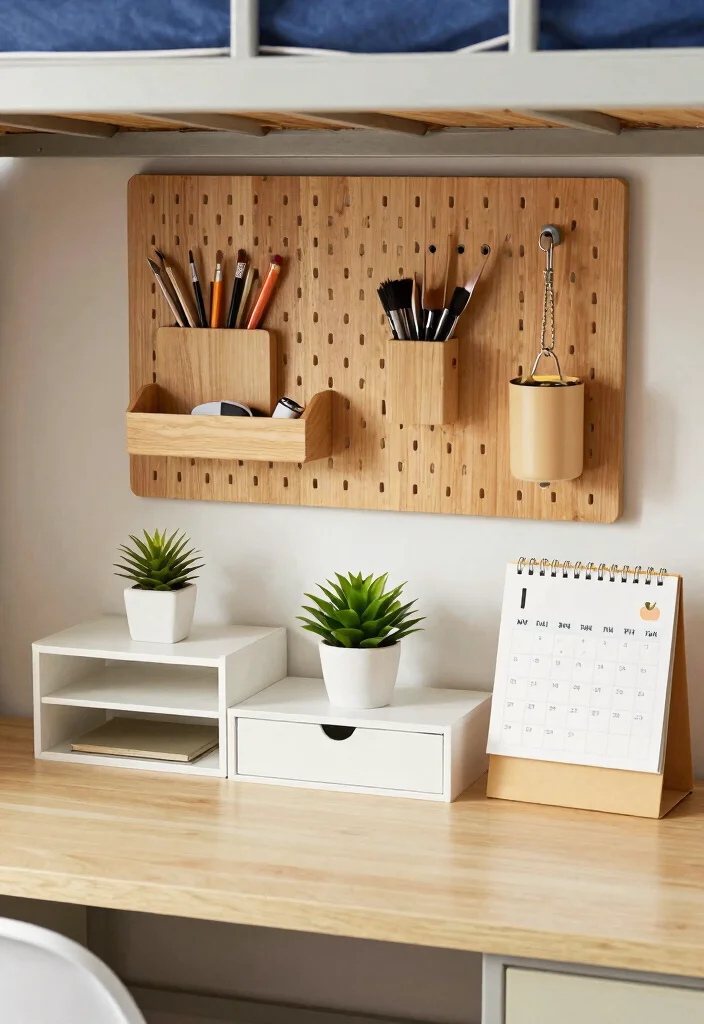 12 Small Dorm Room Ideas That Maximize Space and Comfort 27 12 Small Dorm Room Ideas That Maximize Space and Comfort 7. Smart Desk Organization 0