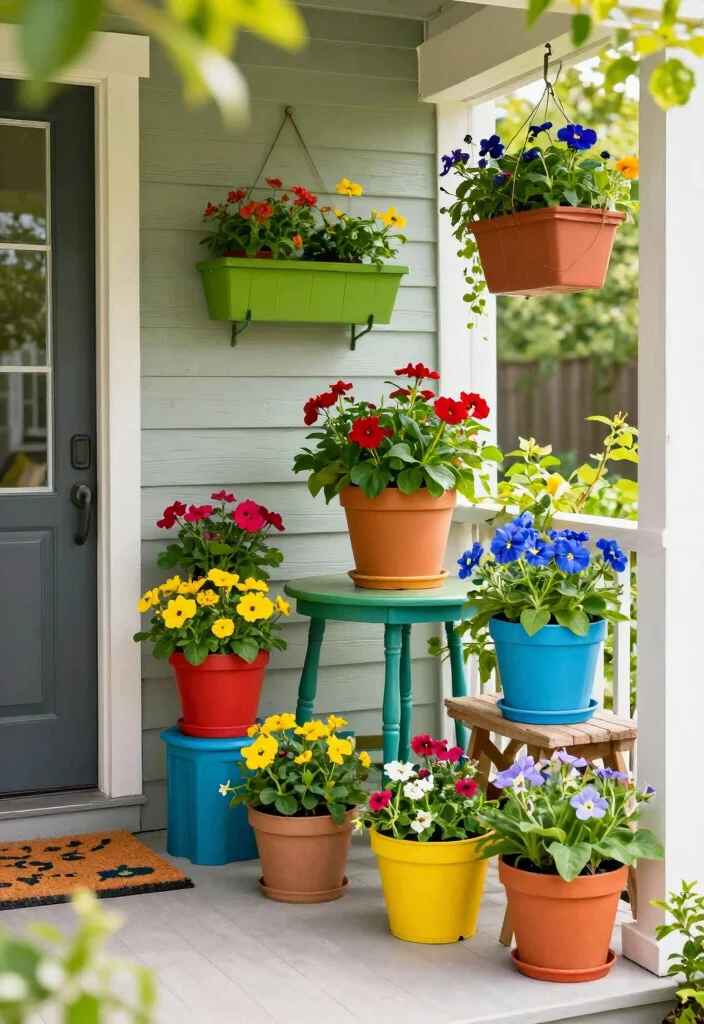 12 Small Front Porch Ideas That Feel Inviting Not Cramped 5. Add a Splash of Color with Planters 0