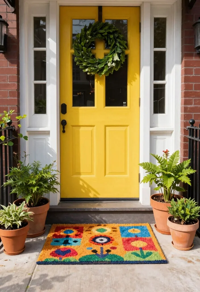 12 Small Front Porch Ideas for Urban Dwellings 3 12 Small Front Porch Ideas for Urban Dwellings 3. Colorful Welcome Mats 0
