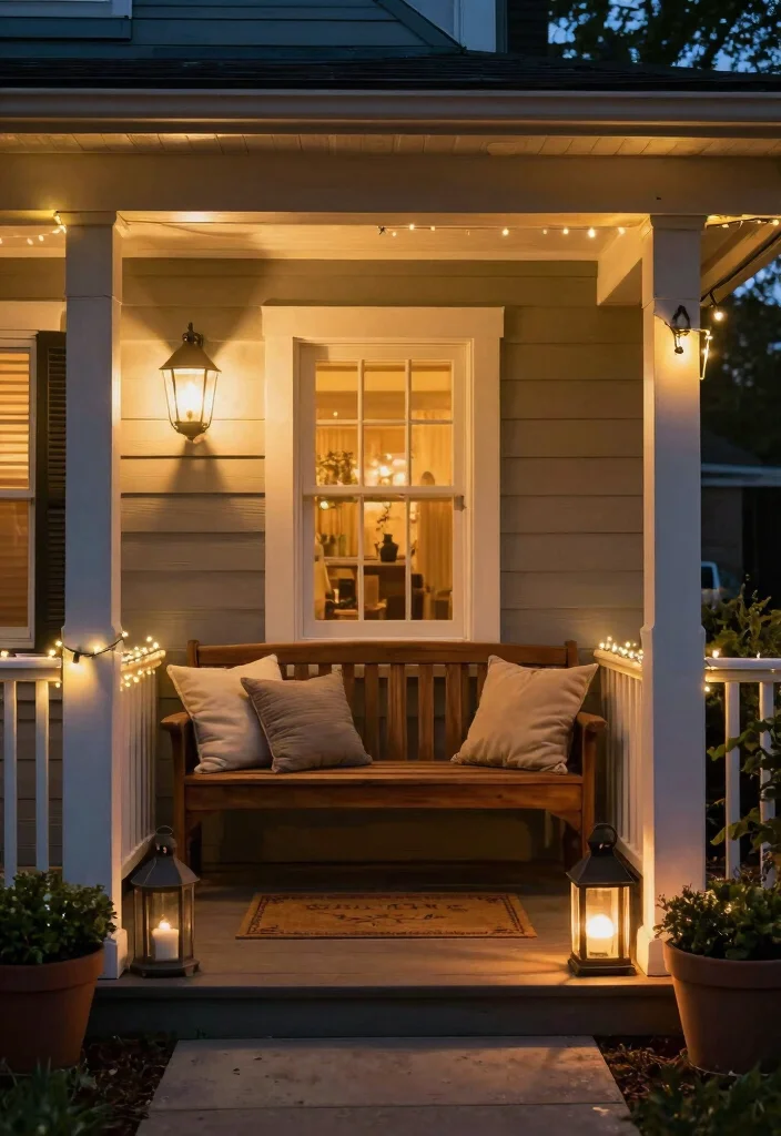 12 Small Front Porch Ideas for Urban Dwellings 14 12 Small Front Porch Ideas for Urban Dwellings 4. Cozy Lighting Options 0