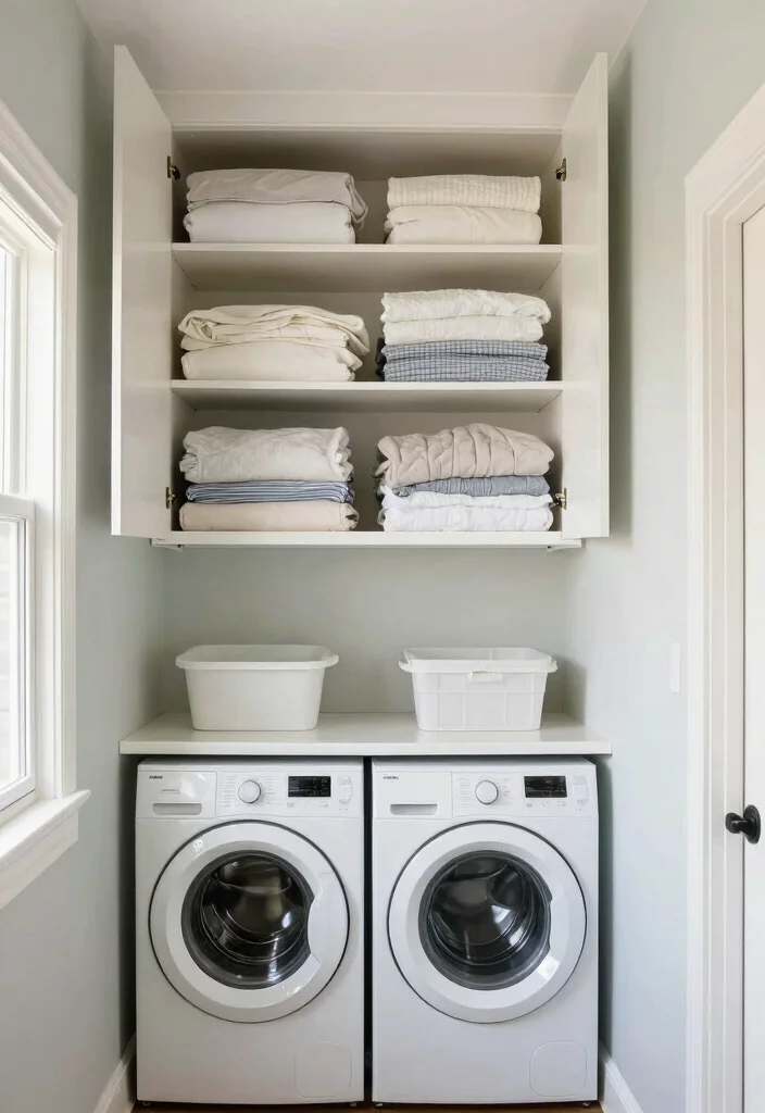 12 Small Laundry Room Ideas Stackable for Tight Layouts 10. Utilize Overhead Space 0