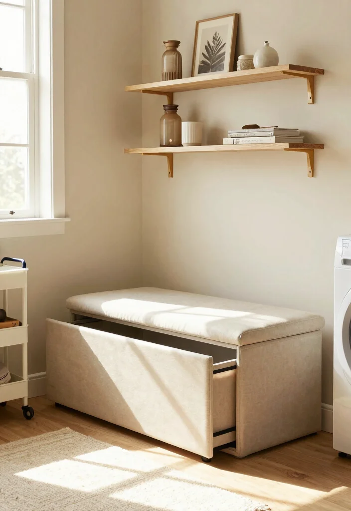 12 Small Laundry Room Ideas Stackable for Tight Layouts 4. Multi Functional Furniture 0