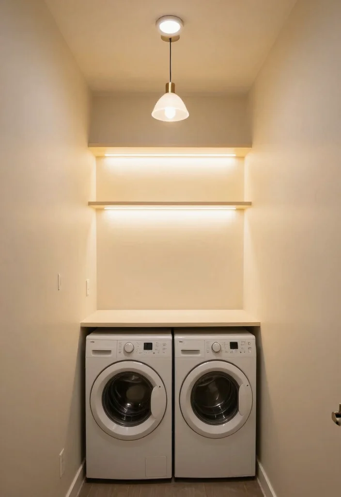 12 Small Laundry Room Ideas Stackable for Tight Layouts 6. Clever Lighting Solutions 0