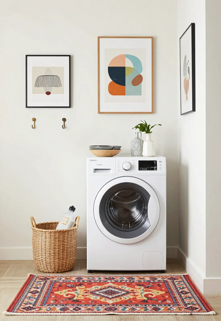 12 Small Laundry Room Ideas Stackable for Tight Layouts 8. Modern Accents and Decor 0