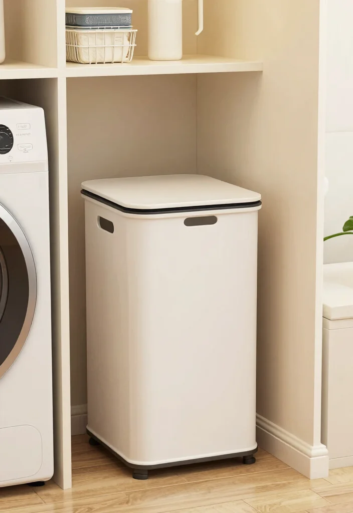 12 Small Laundry Room Ideas Stackable for Tight Layouts 9. Space Saving Hamper Designs 0