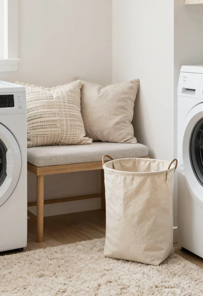 12 Small Laundry Room Ideas That Stay Organized and Bright 12. Soft Textiles for Comfort 0