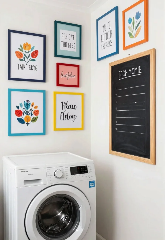 12 Small Laundry Room Ideas That Stay Organized and Bright 7. Laundry Room Wall Art 0