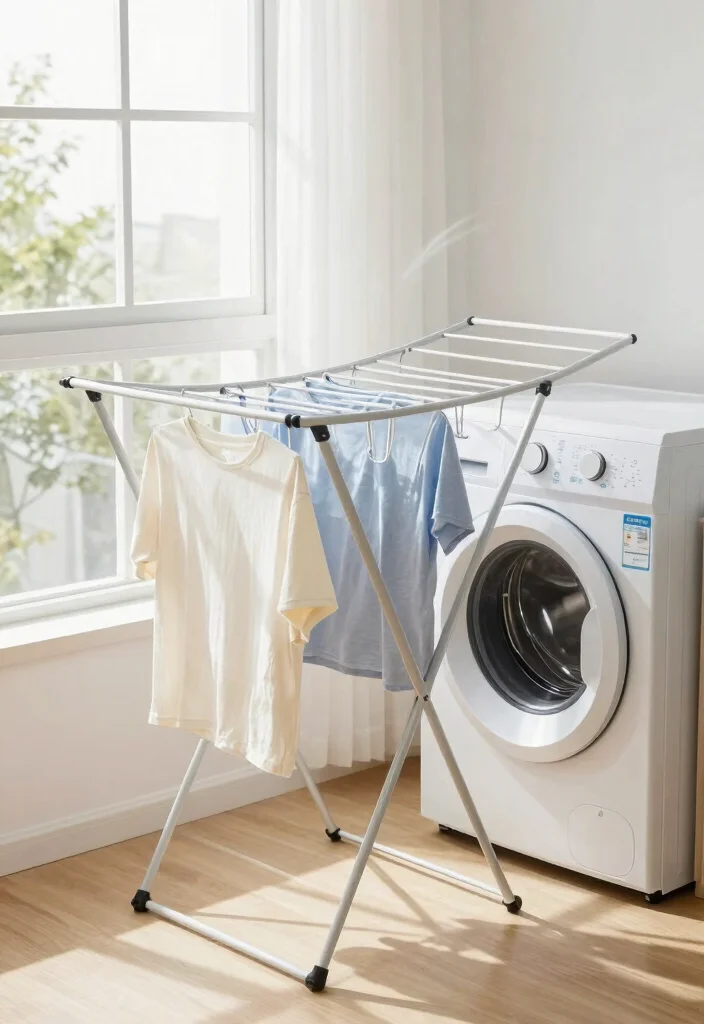 12 Small Laundry Room Ideas That Stay Organized and Bright 9. Create an Indoor Drying Rack 0
